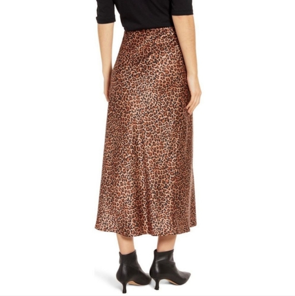 Something Navy Animal Print Midi Slip Skirt Size S - Picture 2 of 13